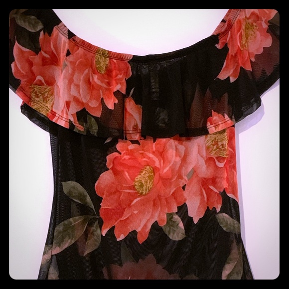 🆕LOVE❤️REPUBLIC|Black🌺Floral Mesh Body Suit M - Picture 3 of 4